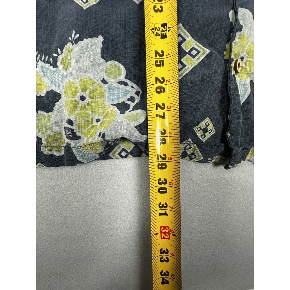Vintage Tommy Bahama Mens 2XL Floral Geometric Tropical Short Sleeve Silk Shirt - Picture 13 of 13